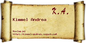 Kimmel Andrea névjegykártya